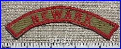 Vintage NEWARK Boy Scout Khaki & Red Community Council Strip PATCH KRS RWS BSA