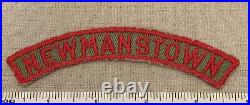 Vintage NEWMANSTOWN Boy Scout Khaki & Red Community Strip PATCH BSA KRS RWS PA