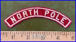 Vintage NORTH POLE Boy Scout Red & White Community Strip PATCH BSA RWS Alaska