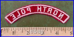 Vintage NORTH POLE Boy Scout Red & White Community Strip PATCH BSA RWS Alaska