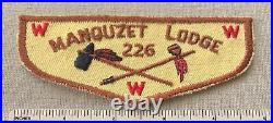 Vintage OA MANQUZET LODGE 226 State Line Council FLAP PATCH WWW BSA Beloit, WI