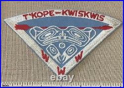 Vintage OA T'KOPE KWISKWIS Lodge 502 Order of the Arrow PIE PATCH Boy Scout WWW