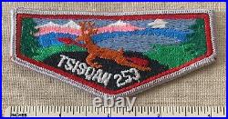Vintage OA TSISQAN LODGE 253 Order of the Arrow Flap PATCH WWW Gray Border