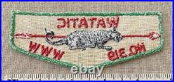 Vintage OA WATATIC LODGE 319 Order of the Arrow Twill Flap PATCH WWW Boy Scout