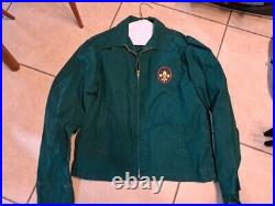 Vintage OFFICIAL BOY SCOUT GREEN JACKET with Vintage patches front/back LookPics