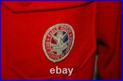Vintage Official BSA red wool Jacket Boy Scouts America size 44 EAGLE PATCH