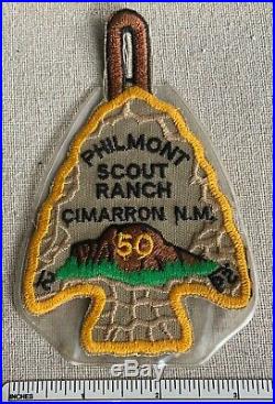 Vintage PHILMONT SCOUT RANCH 50th Anniversary Arrowhead PATCH Yellow Cimarron NM