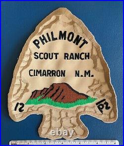 Vintage PHILMONT SCOUT RANCH Boy Scouts LARGE JACKET PATCH Arrowhead NM Camp