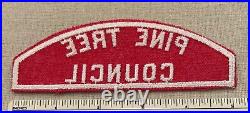 Vintage PINE TREE COUNCIL Boy Scout Red & White Strip PATCH BSA RWS CSP Scouting