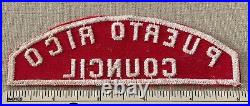 Vintage PUERTO RICO COUNCIL Boy Scout Red & White Strip PATCH RWS CSP Scouting