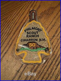 Vintage Philmont Scout Ranch Cimarron N. M. 50 Year Patch with Plastic Cover MINT