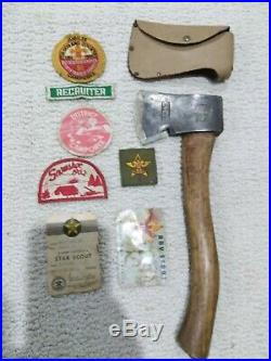 Vintage Plumb Boy Scout Hatchet And Patches