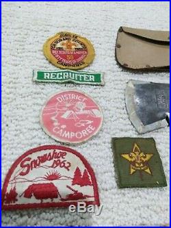 Vintage Plumb Boy Scout Hatchet And Patches