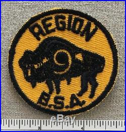 Vintage REGION 9 Boy Scout Round PATCH Buffalo Twill CE TX OK NM Camp BSA Scouts