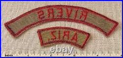 Vintage RIVERS ARIZONA Boy Scout Khaki & Red Community State Strip PATCHES KRS