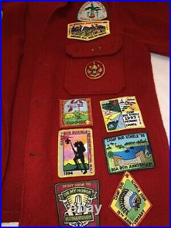 Vintage Red Boy Scouts of America Official Leader Jacket with Patches
