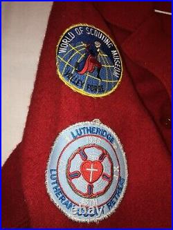 Vintage Red Boy Scouts of America Official Leader Jacket with Patches