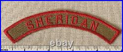 Vintage SHERIDAN Boy Scout Khaki & Red Community Strip PATCH RWS KRS Wyoming