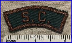 Vintage SOUTH CAROLINA Explorer Scout Green & Brown State Strip PATCH GBS S. C