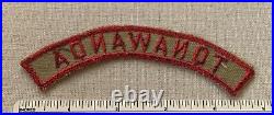 Vintage TONAWANDA Boy Scout Khaki & Red Community Strip PATCH BSA KRS Badge