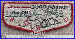 Vintage TUNXIS LODGE 491 Order of the Arrow Flap PATCH S1 OA Boy Scout CT RARE
