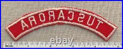 Vintage TUSCARORA Boy Scout Red & White Council Half Strip PATCH CSP RWS Badge