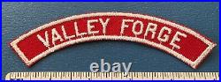 Vintage VALLEY FORGE Boy Scout Red & White Community Strip PATCH BSA RWS Badge