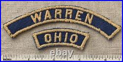 Vintage WARREN OHIO Boy CUB Scout Blue & Gold Community State Strip PATCHES BGS