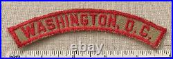 Vintage WASHINGTON D. C. Boy Scout Khaki Tan & Red Council Strip PATCH KRS BSA DC