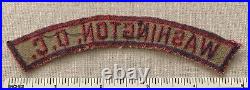 Vintage WASHINGTON D. C. Boy Scout Khaki Tan & Red Council Strip PATCH KRS BSA DC