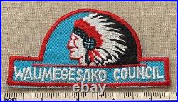 Vintage WAUMEGESAKO COUNCIL Boy Scout Hat Shaped PATCH BSA CSP CP Scouting Badge