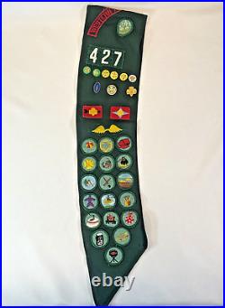 Vintage Western Mass 427 Girls Cub Scout Sash 31 Patches 9 Pins