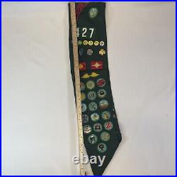 Vintage Western Mass 427 Girls Cub Scout Sash 31 Patches 9 Pins