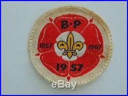 Vintage World Boy Scouts 9th Jubilee Jamboree Bp 1957 Badge Patch