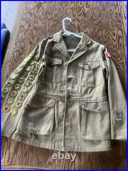 Vtg 1920s BOY SCOUTS Uniform Jacket First Class Patrol Leader 27 Merit Patches