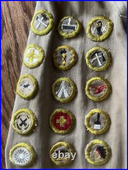 Vtg 1920s BOY SCOUTS Uniform Jacket First Class Patrol Leader 27 Merit Patches