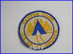 Vtg 1940's BOY SCOUT BSA OA CANYON CAMP US GRANT COUNCIL EMBROIDERED TWILL Patch