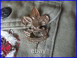 Vtg 1940s SANTA ANA, CA Boy Scout, BSA Uniform Shirt with Patches & Fleur Medal