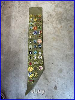 Vtg 1950s BOY SCOUTS OF AMERICA BSA Explorer Patch Sash Merit Badges 39 Total