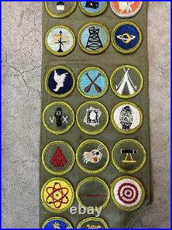 Vtg 1950s BOY SCOUTS OF AMERICA BSA Explorer Patch Sash Merit Badges 39 Total