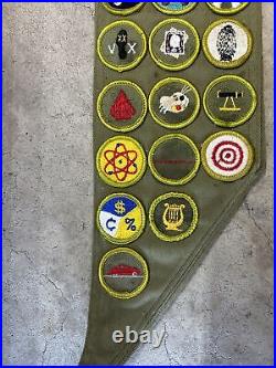 Vtg 1950s BOY SCOUTS OF AMERICA BSA Explorer Patch Sash Merit Badges 39 Total