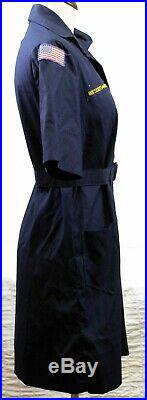 Vtg 1970/80s BSA Boy Scouts Den Mother Uniform Dress Blue Belt Patches Pockets