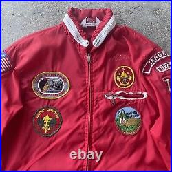 Vtg 40s 50s BSA Boy Scouts Of America Windbreaker Jacket Patched Richard Green