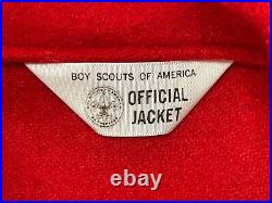 Vtg 60s 70s Boy Scouts of America Mens 44 Long Wool Button Shirt Jacket 2 Patche
