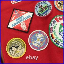 Vtg 70s BOY SCOUTS official shirt wool SIZE 18 lots of patches usa connecticut