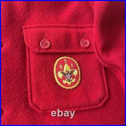 Vtg 70s Boy Scouts of America Official Jacket Wool Philmont Ranch BSA Patched