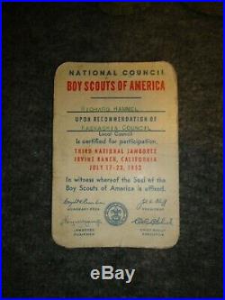 Vtg Bsa Boy Scout 1950 Jamboree Scrapbook/1950-56 Badges, Patches, Pins-troop 39