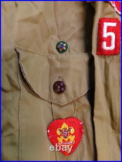 Vtg Camp Olmstead Patch Boy Scout Shirt Gyantwachia 1959 Recruiter Sanforized