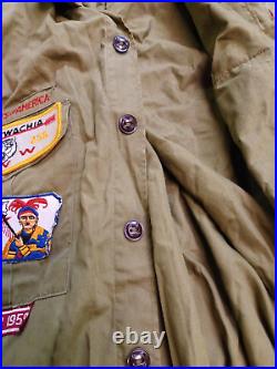 Vtg Camp Olmstead Patch Boy Scout Shirt Gyantwachia 1959 Recruiter Sanforized