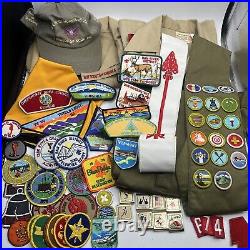 Vtg Huge lot Boy Scouts BSA Patches Arrow Sash Shirt Badge Slides OA Blue Ridge